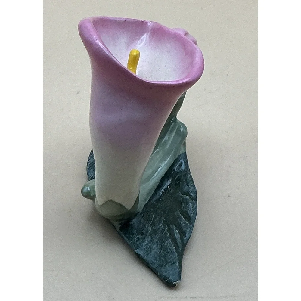 Vintage PIA RPA 1986 Bone‎ China Napkin Rings Pink Calla Lily Hand Painted Set 4